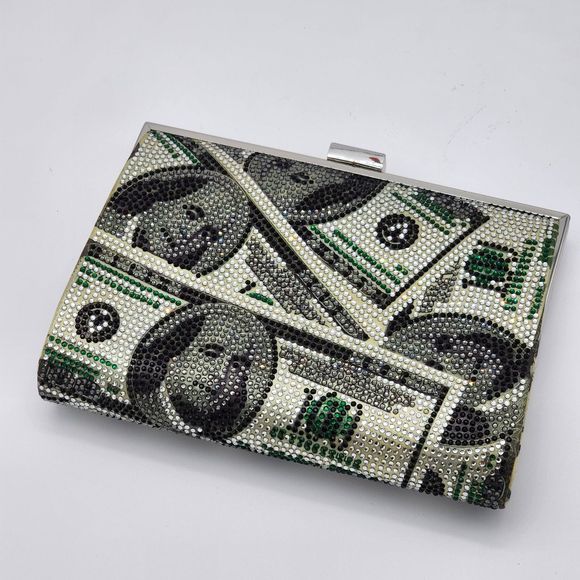 INC International Concepts Handbags - INC Loryy Sparkle Hundred Dollar Bill Clutch Bag